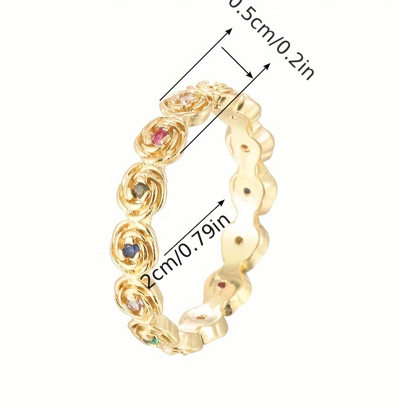Rose Inlaid Zirconia Women'S Ring